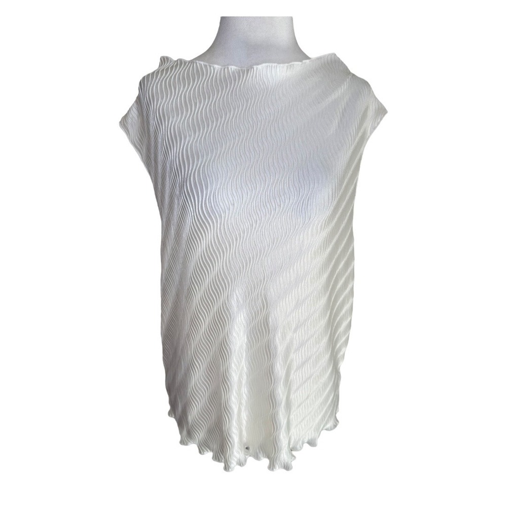 NEW ASTR the Label Pleated Top‎ Sleeveless Blouse Ivory Party Casual XL NWT